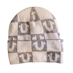 True Religion Logo print fleece lined beanie- OS.       J13